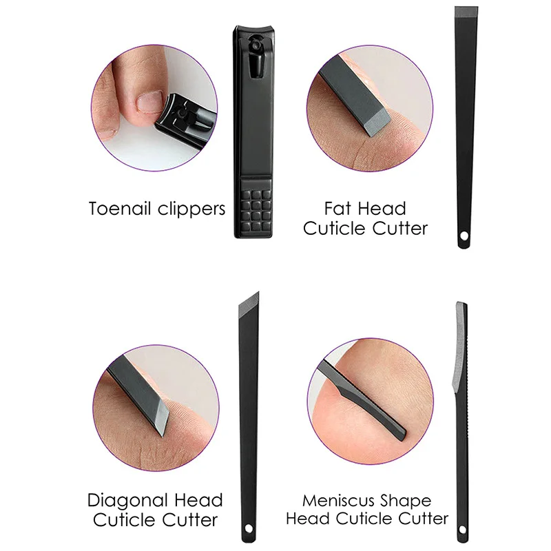 18 шт. набор кусачек для ногтей с чехол хранения из нержавеющей стали маникюрный