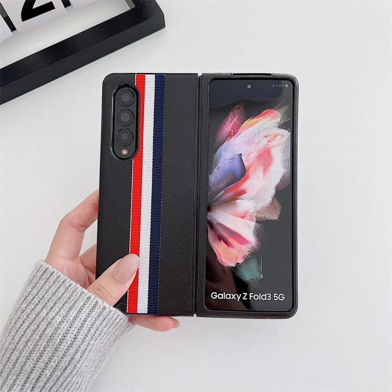 

Модный 2021,10 новый передний и задний кожаный чехол для Samsung Galaxy Z Fold 3 Case F9260 Case W22