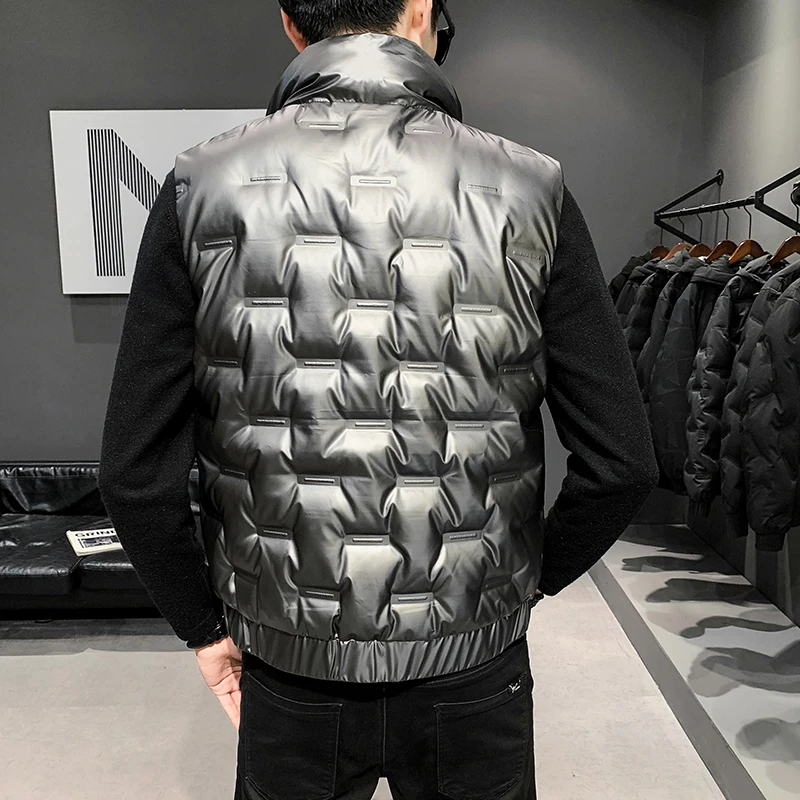 Casual Solid Men's Jacket Sleeveless Vests Outwear Down Coats Male Autumn Winter Vest Warm Thicken Waistcoat Youth Tops Clothing