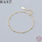 Браслет женский WANTME из серебра 925 пробы, с круглыми бусинами, в минималистическом стиле