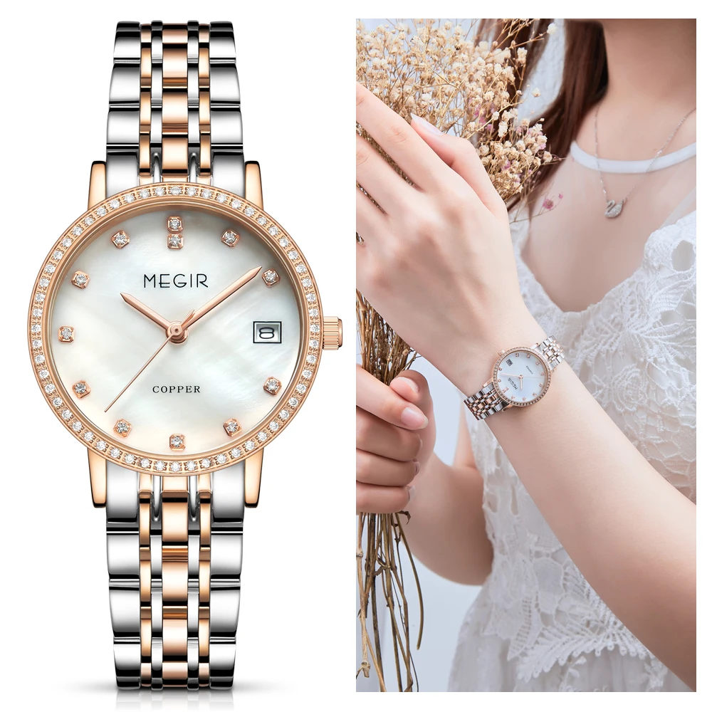 Часы наручные MEGIR женские кварцевые элегантные брендовые Роскошные
