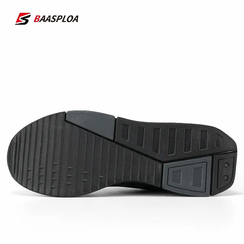 Baasploa 2021 Men Casual Walking Shoes Waterproof Fashion Leather Running Shoes Non-Slip Wear-Resistant Male Sport Sneakers