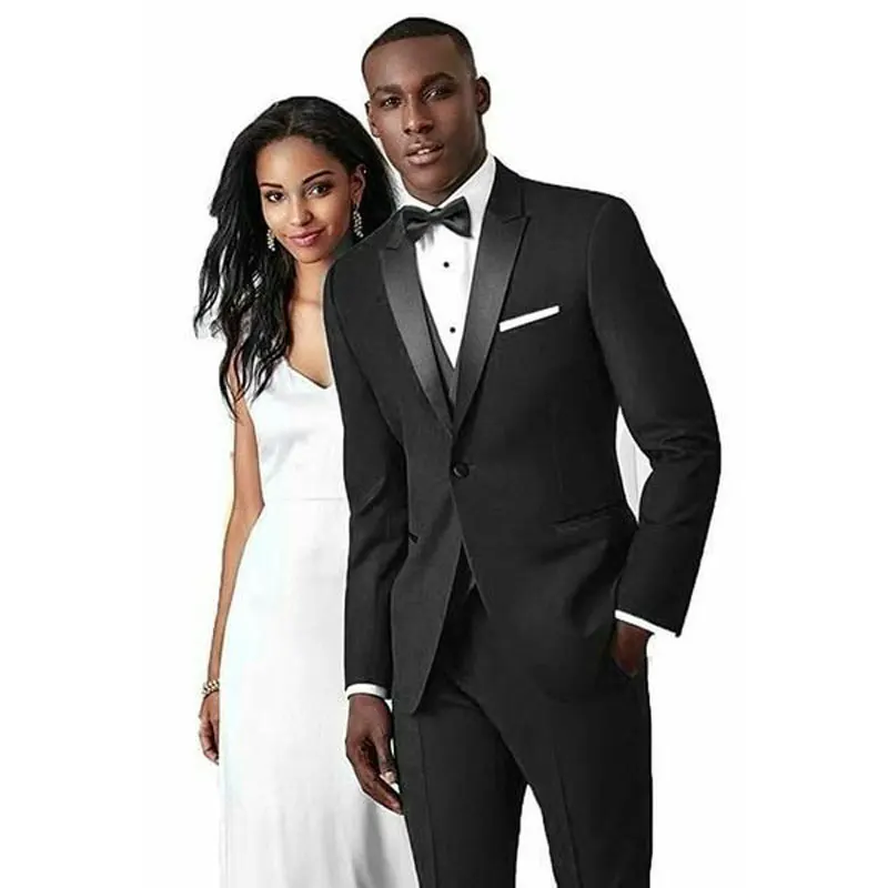 Новейший дизайн смокинги для жениха черные костюмы мужские свадебные