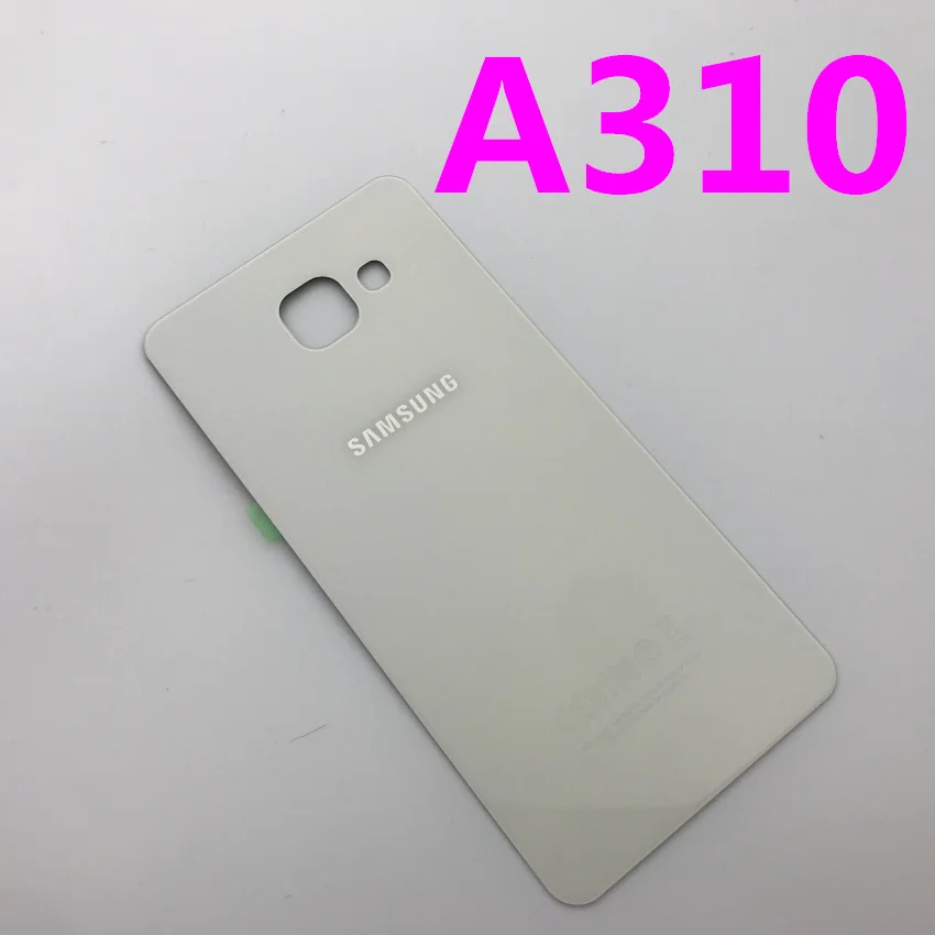 A310 white Задняя панель батареи Стекло задняя дверь Крышка для samsung Galaxy A3 A310 A310F A5 A510 A510F A7 A710 A710F() предварительно клейкие наклейки - Цвет: A310 white