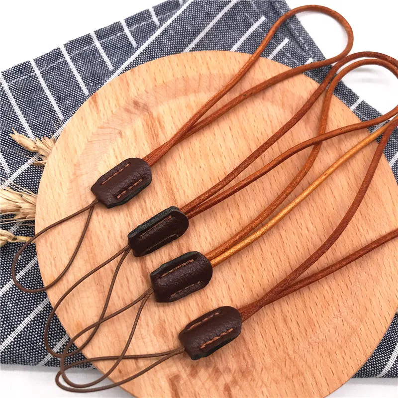 Натуральная кожа Ремешок наручные веревка для Мобильный телефон значок usb-ключи
