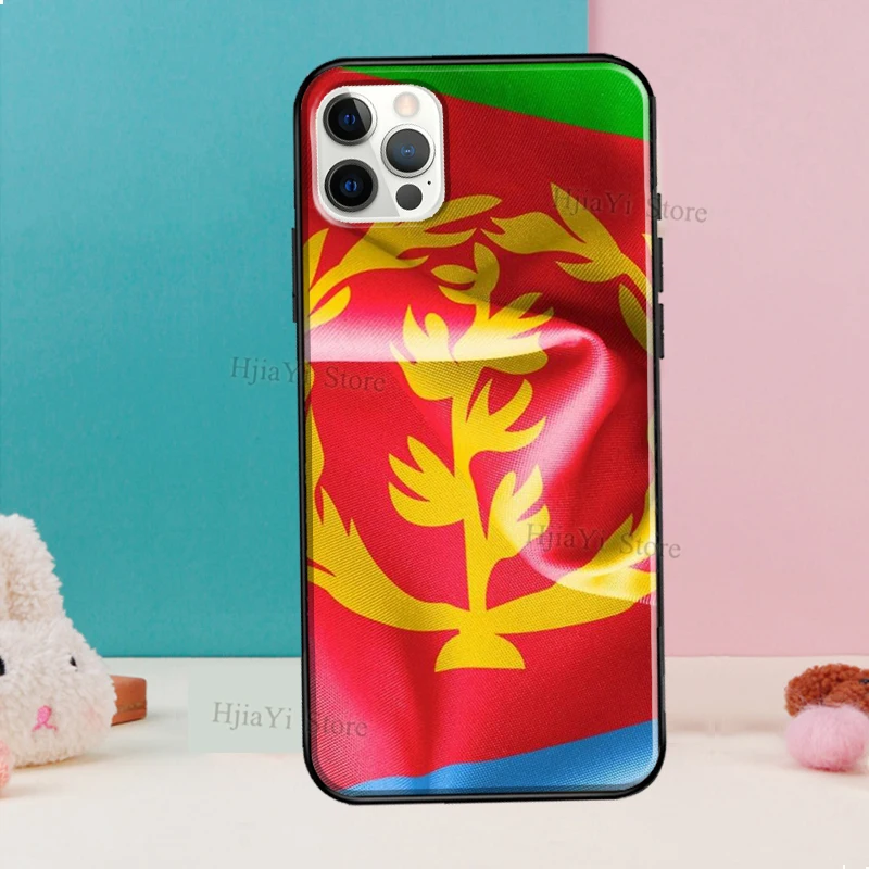 Чехол с флагом Эритреи для iPhone 13 Mini 11 12 Pro Max X XR XS 6S 8 7 Plus SE 2020 резиновая задняя