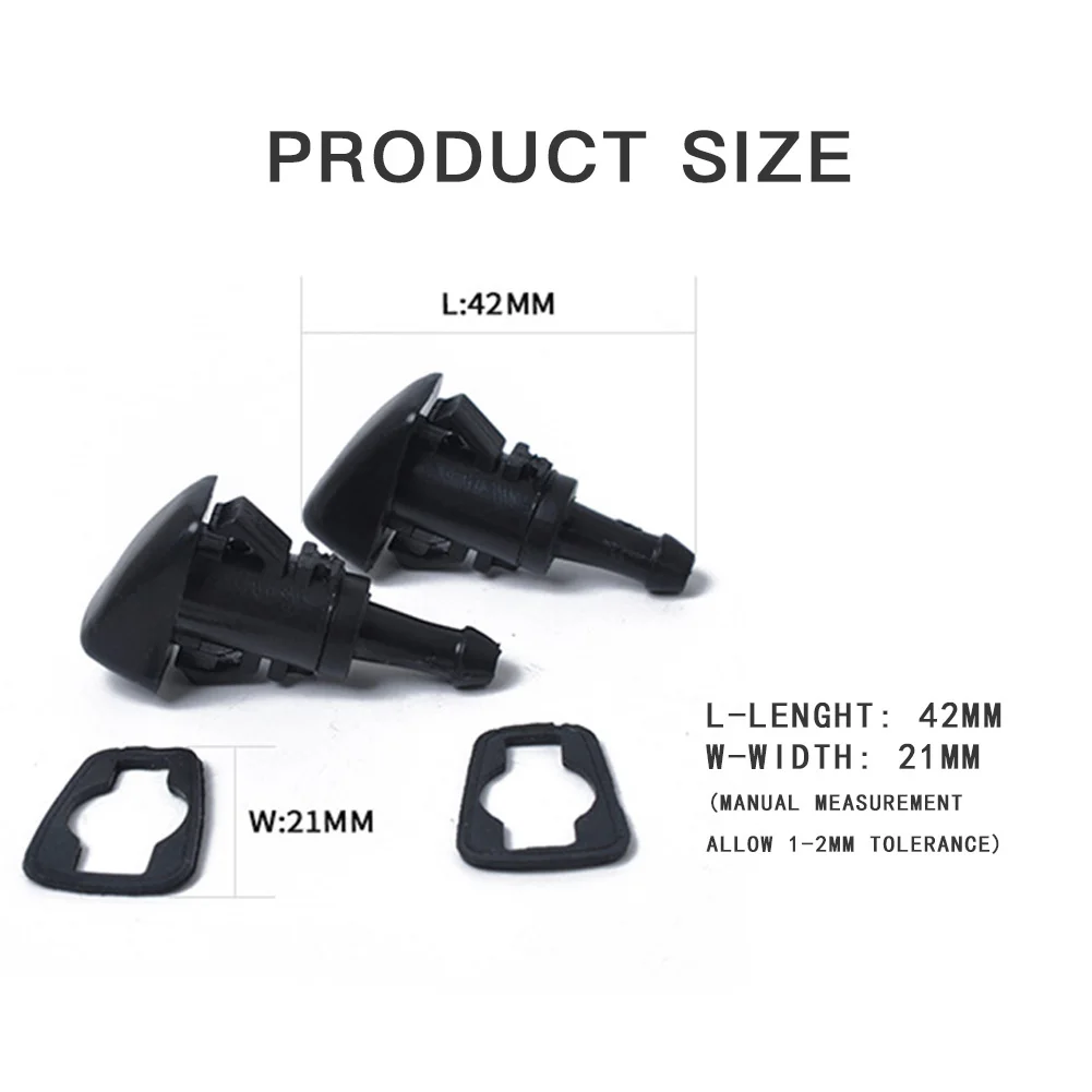 

2Pcs Water Spout Washer Auto Wiper Glass Nozzle Adjustment Front Windshield Washer Nozzles for Chrysler Jeep Dodge Spray Jet Kit