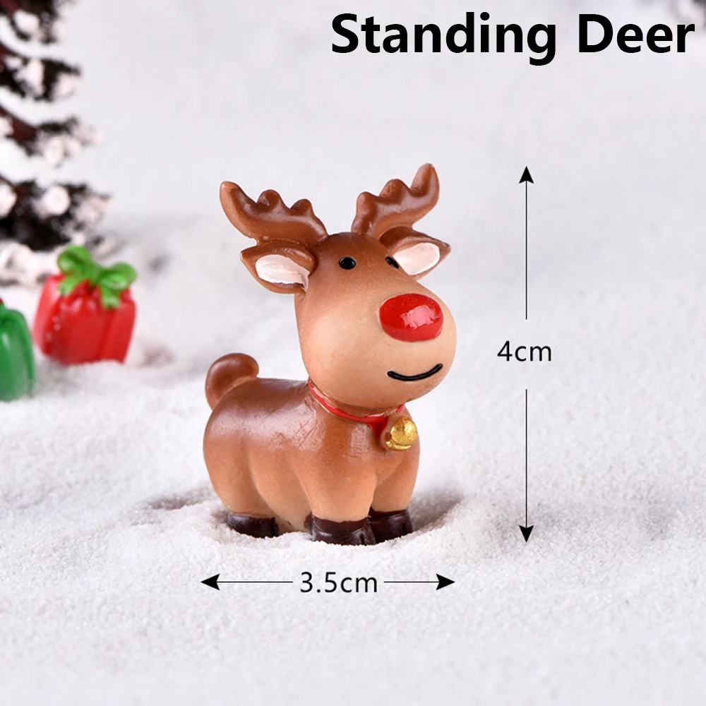 standing deer 1 шт. Мини Рождественская миниатюрная карета орнамент подарок бонсай мини пейзаж Сказочный фигурки оленя Сад домашний Декор Аксессуары - Цвет: standing deer