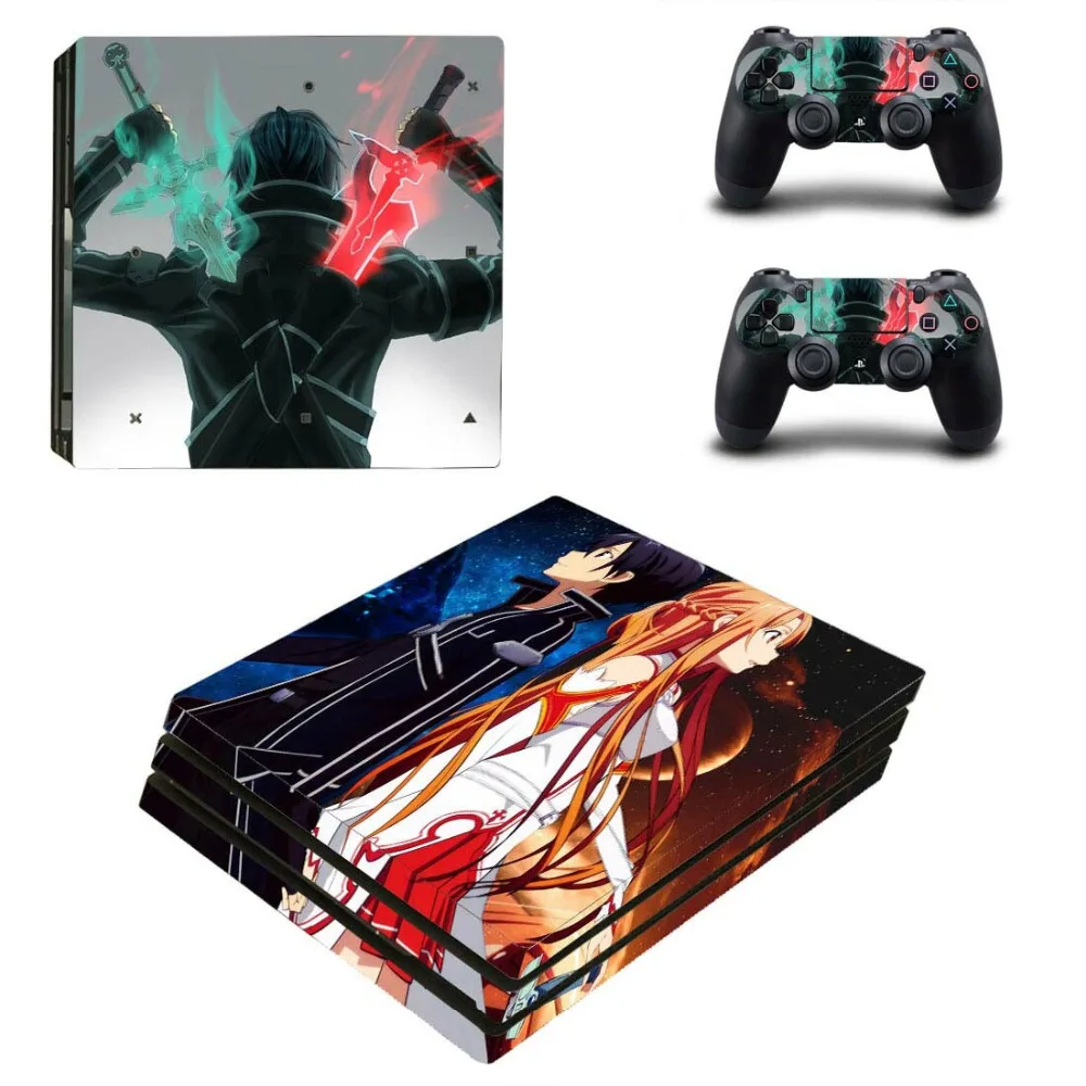 Горячая аниме PS4 Pro наклейка кожи для Playstation 4 Pro консоль и контроллеры защитный чехол для джойстика виниловые наклейки защитная наклейка s
