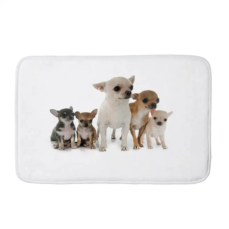 Фланелевый напольный коврик с принтом чихуахуа Нескользящие Коврики для кухни