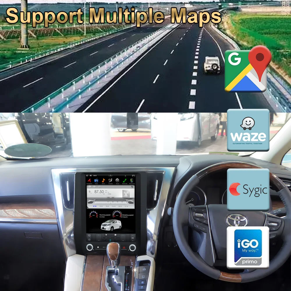 Android 9.0 Tesla Style Car GPS Navigation For TOYOTA Alphard 2015- AH30 Radio Stereo Multimedia Player Head Unit | Автомобили и