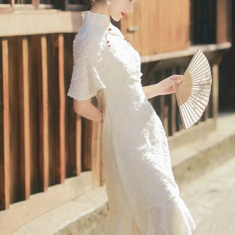 Современное Ципао Hanfu женское китайское платье г. восточное винтажное