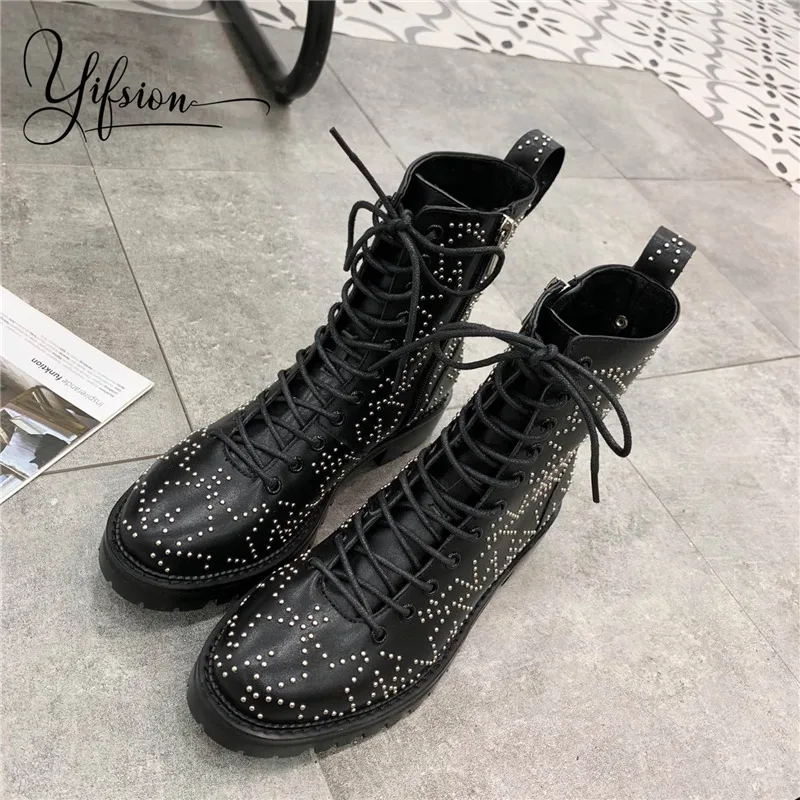 OLOME Новинка модные черные женские ботильоны-гладиаторы из натуральной кожи