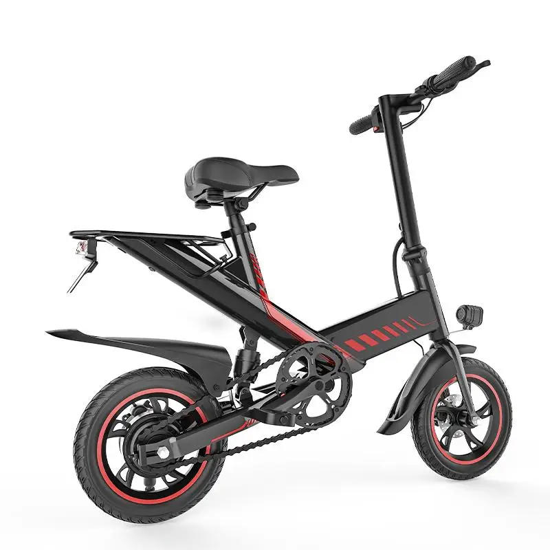 Электрический скутер 48 В двухколесный велосипед 14 дюймов 400 Вт красный/черный