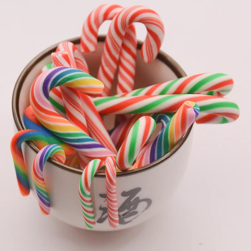 Красивая Милая полимерная глина поддельные рождественские конфетные трости для