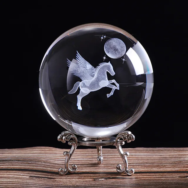 

New 80mm K9 Crystal Solar System Planet Globe 3D Laser Engraved Pegasus with Touch Switch LED Light Base Astronomy Gifts