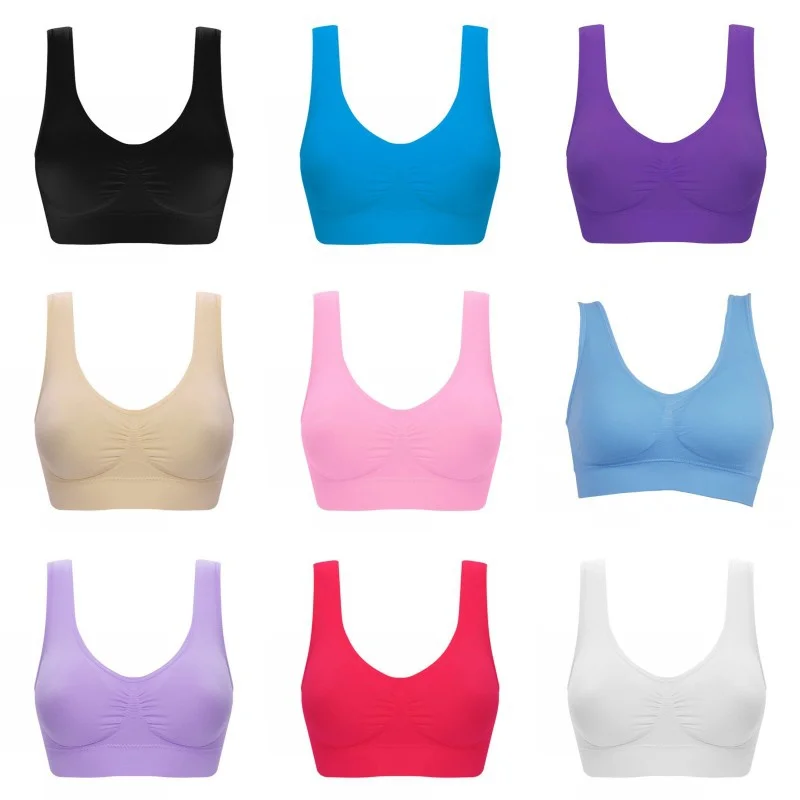 

Female Wire Free Lingeries Fitness Bras Womens Sport Bras Vest Padded Crop Tops Underwear