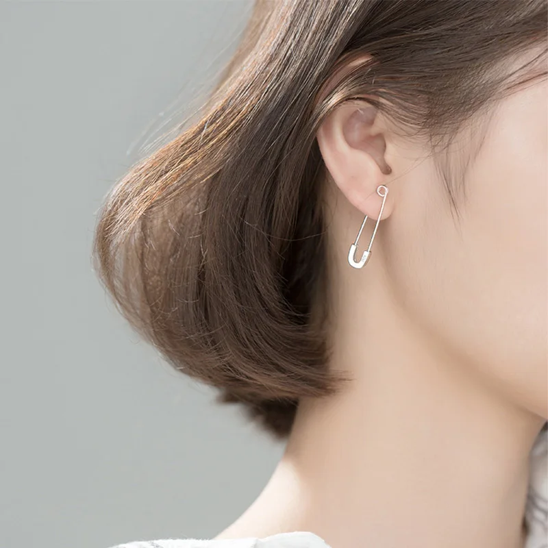 Простые Серебряные серьги кольца 925 пробы для женщин Золотые модные украшения