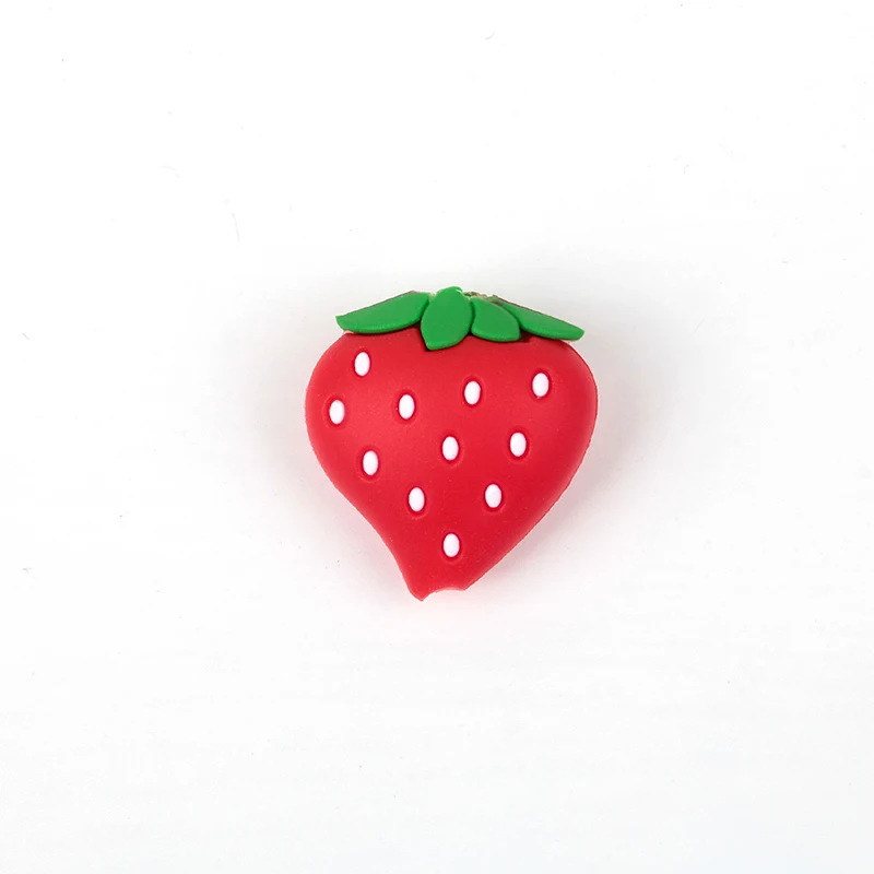 Strawberry Милый кабель протектор шнур провода мультфильм защита для usb-кабель для iphone Силиконовые серьги фрукты крышка Winder зарядное устройство защита - Цвет: Strawberry
