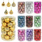 34 шт.корт. Рождественские украшения в виде шаров 1,57 дюйма, маленькие небьющиеся рождественские украшения, елочные шары для рождества, товары для свадебной вечеринки