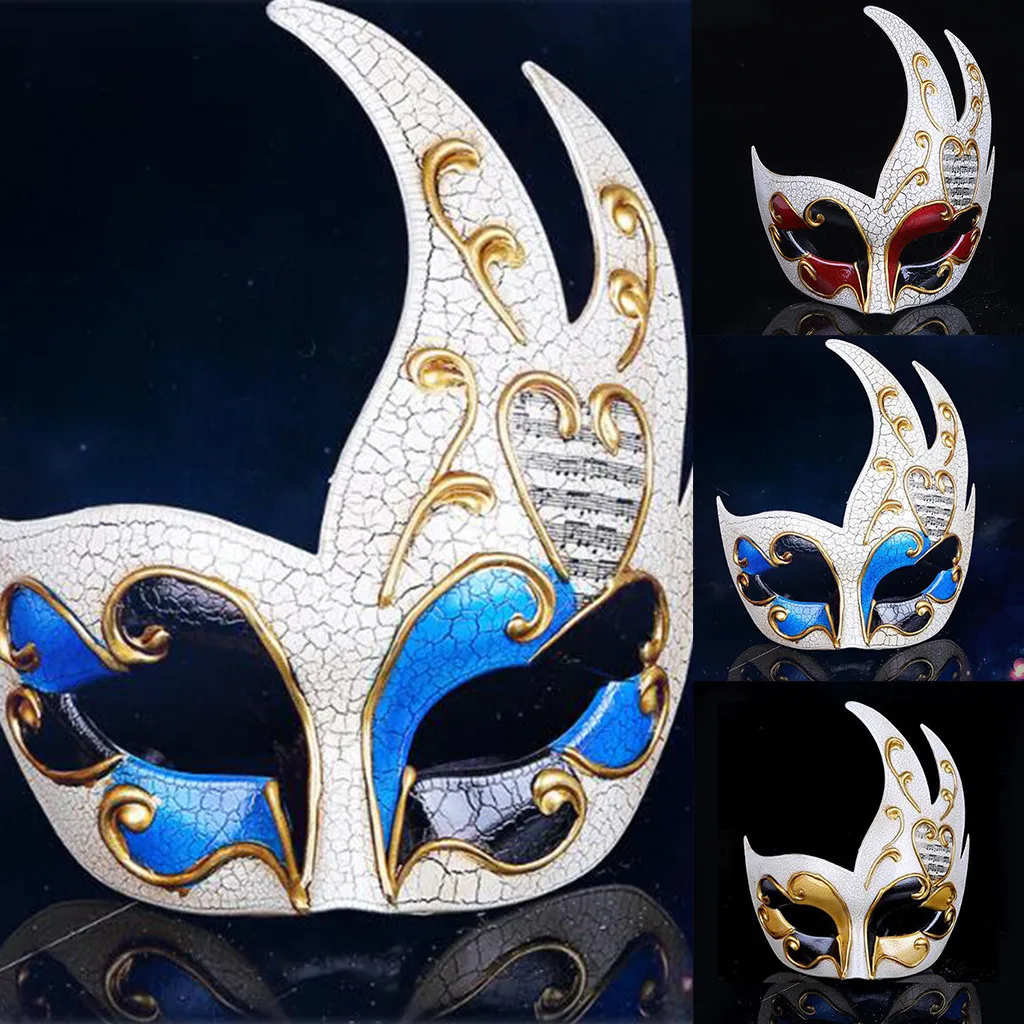 Мужская Маскарадная маска винтажная Венецианская клетчатая музыкальная