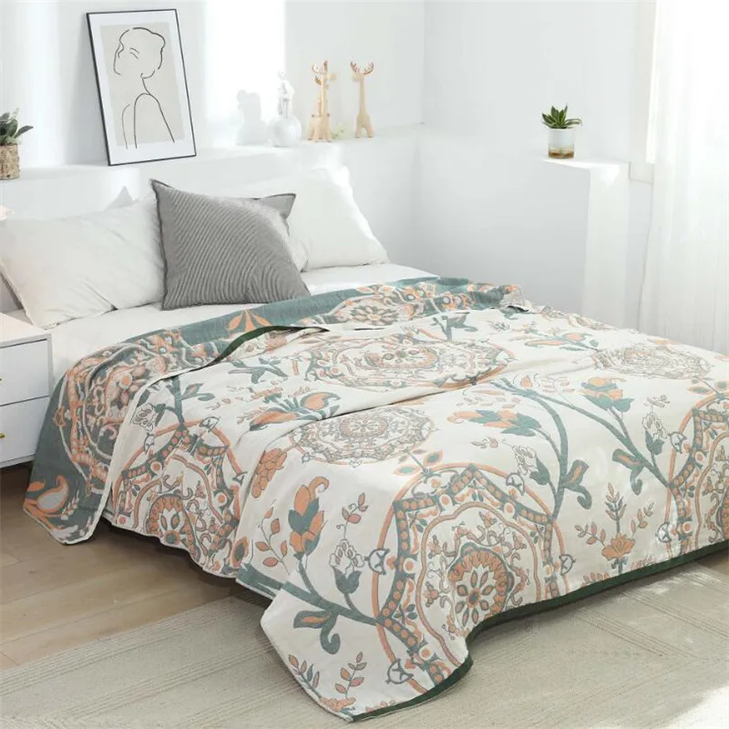 Покрывало двухместное для двуспальной кровати Мягкое хлопковое одеяло дышащее