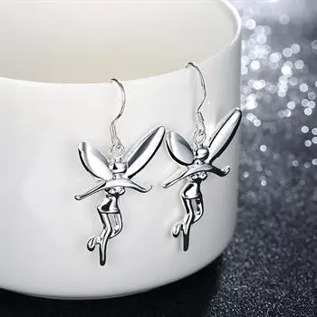 

Hanging angel earrings European and American humanoid angel silver earrings E193 LKNSPCE193