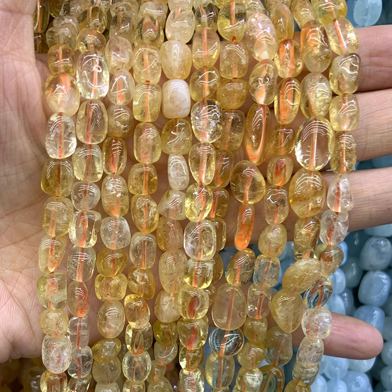 Natural Citrines Quartz Beads Freefrom Potato Loose DIY For Jewelry Making Accessories 15'' Women Men Gift | Украшения и