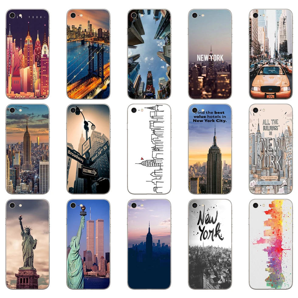 175DD Нью-Йорк Сити Мягкий силиконовый чехол для iPhone 5 5S SE 6 6s 8 plus 7 7 Plus X XS SR MAX чехол