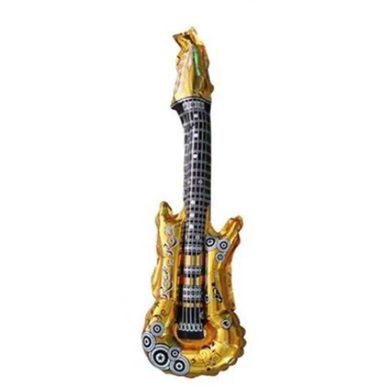 Мультяшный гитарный надувной воздушный шар для украшения дня рождения музыки