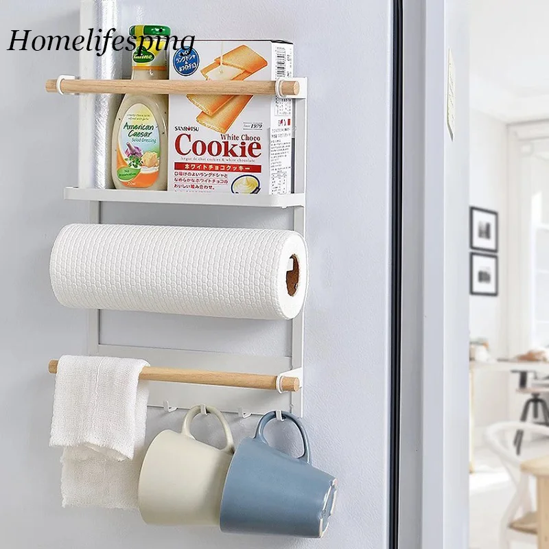 

Магнитный держатель для рулона бумажных полотенец, магнитная стойка для хранения, подвесная стойка для специй, декоративная металлическая ...