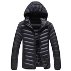 M-6XL, мужская повседневная куртка на белом утином пуху с капюшоном, Осень-зима, однотонное сверхлегкое пальто, теплая ветрозащитная верхняя одежда высокого качества