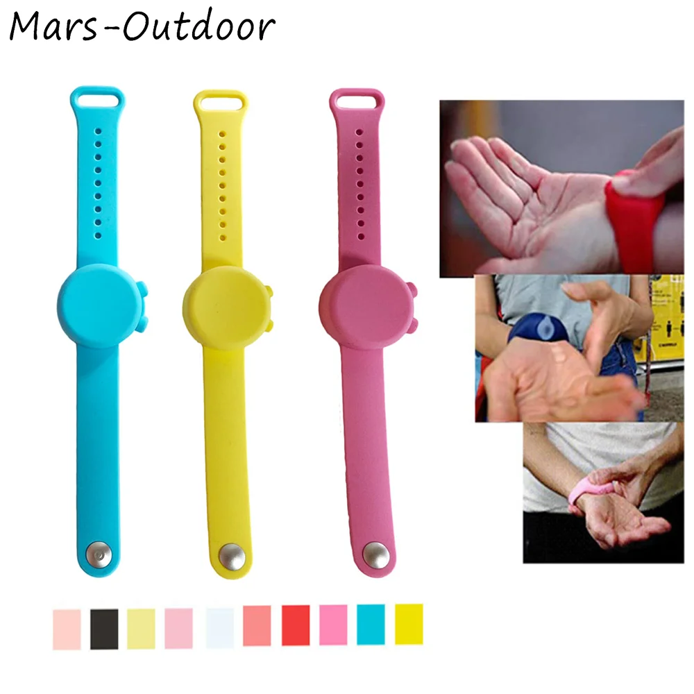 

1Pcs Wearable Silica Hand Sanitizer Hand Dispenser Bracelet Liquid Dispenser Outdoor Trave Hiking Hand Sanitizer Wristband
