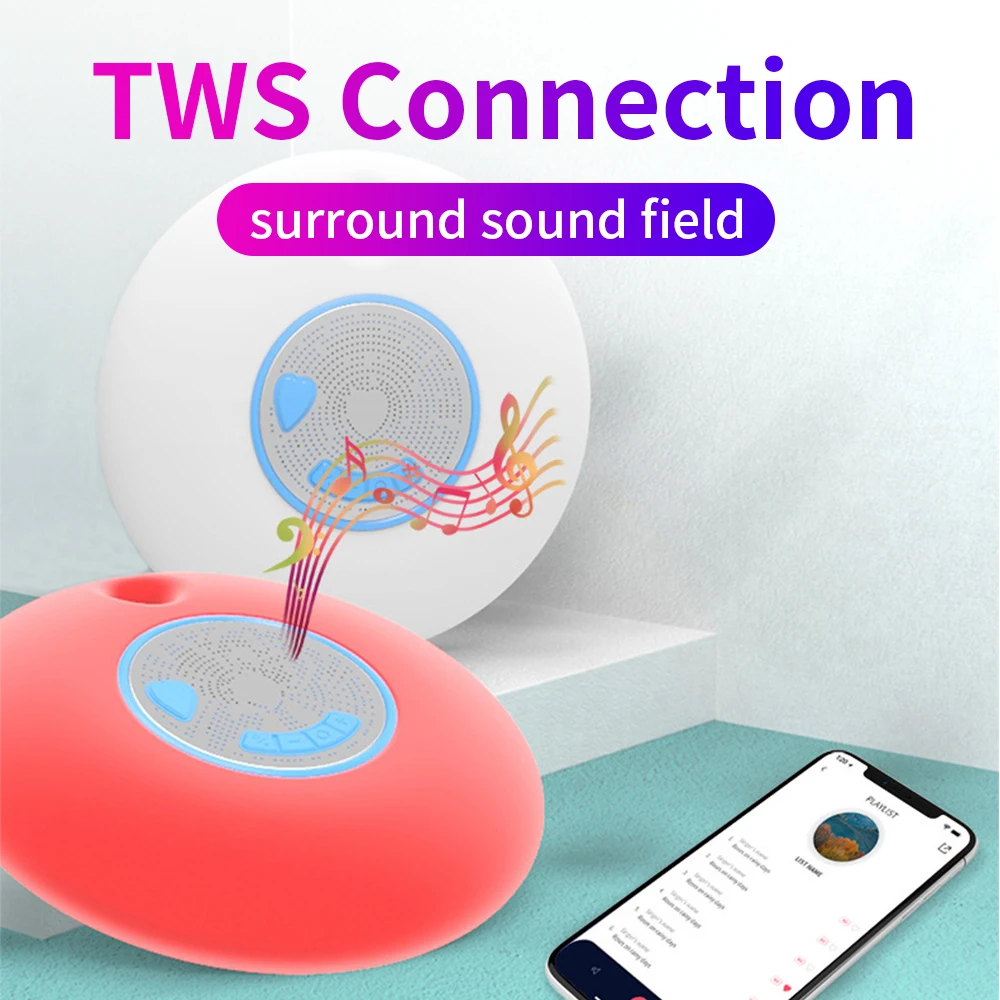 Cyboris Portable Wireless IPX7 Waterproof Floating Bluetooth5.0 Speakers with TWS Function 7 Colors Auto-Changing RGB LED Themes |