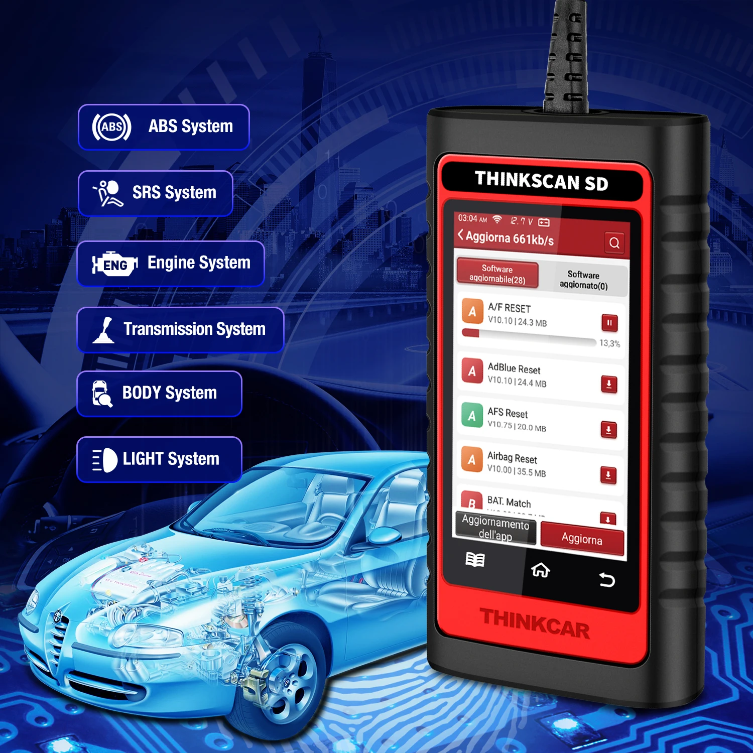 THINKCAR Thinkscan SD2 OBD2 автомобильный сканер ABS SRS профессиональные диагностические