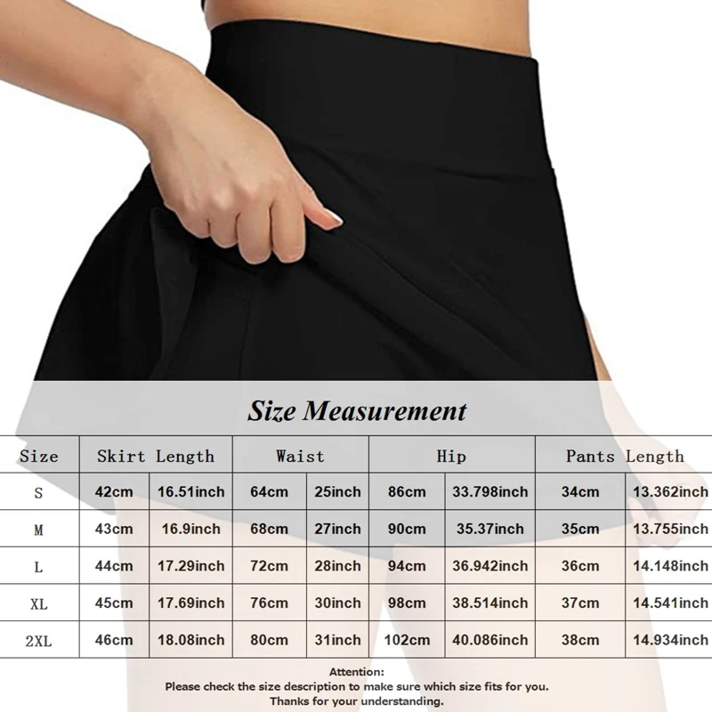 

Women Tennis Skorts Sport Athletic Yoga Shorts Skirt Solid Color Anti Exposure Fitness High Waist Shorts Female Sportswear