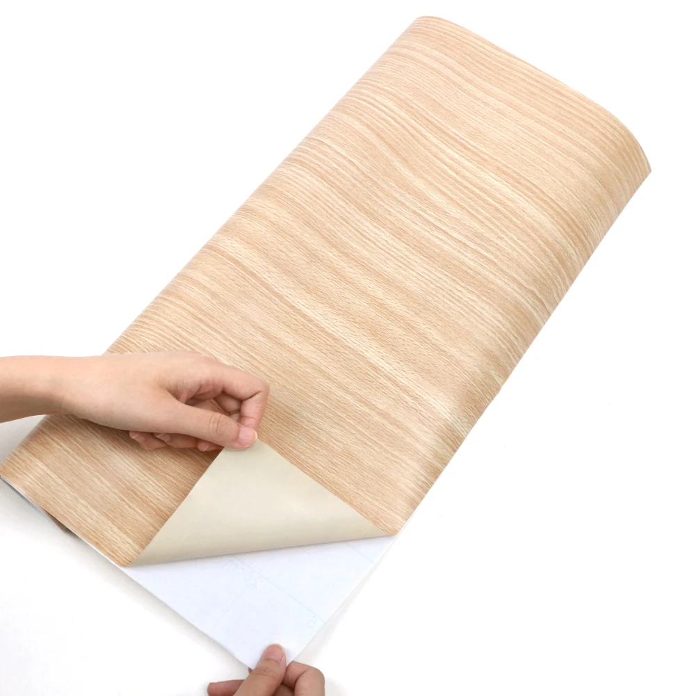 ПВХ клейкая виниловая деревянная настенная бумага для дверей шкафа кухни