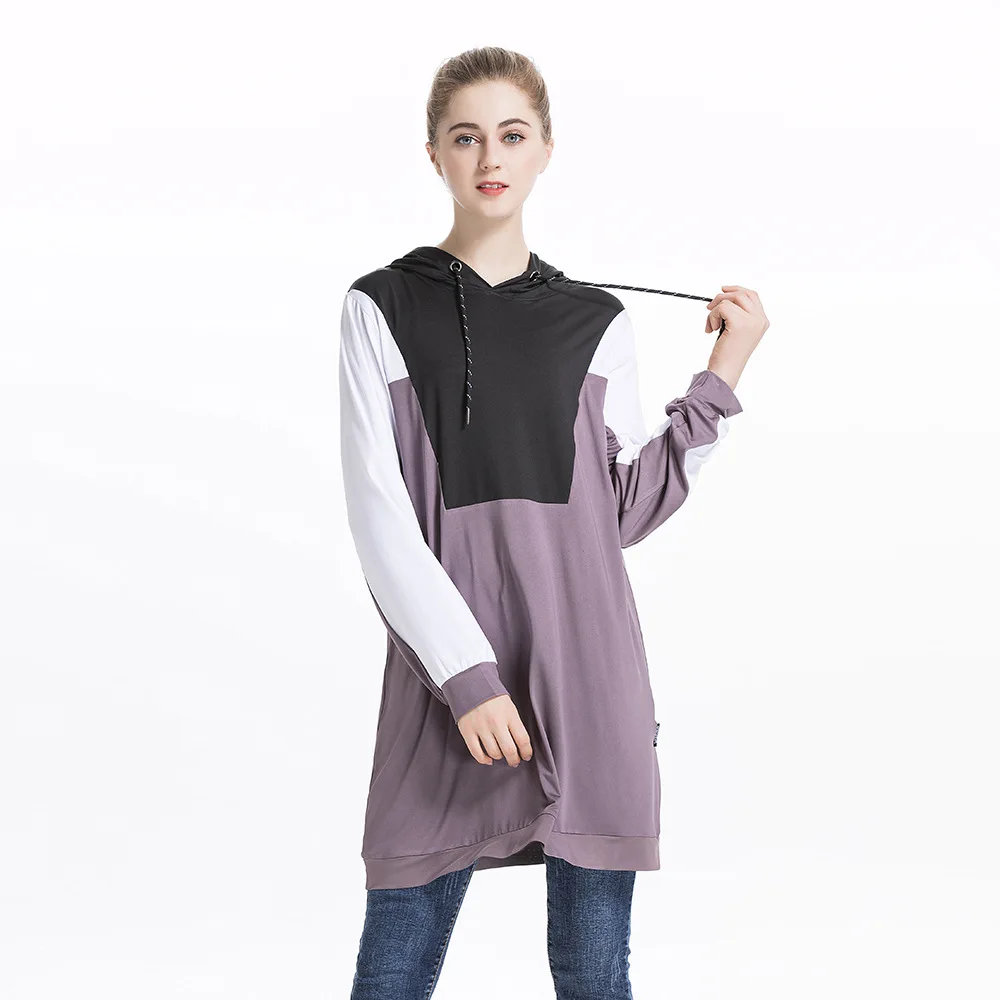 

Турецкий мусульманский женский спортивный костюм свитшоты Исламская одежда толстовки Топы для бега спортивный костюм с капюшоном мусульм...