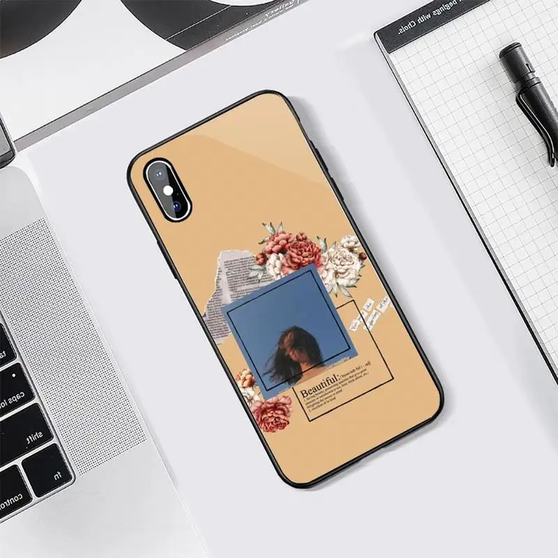 

Aesthetics songs lyrics flower pattern Phone Case Tempered glass For iphone 5C 6 6S 7 8 plus X XS XR 11 PRO MAX