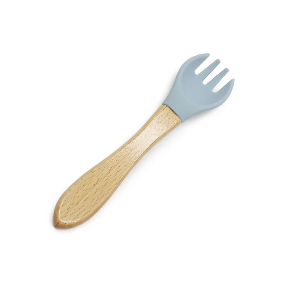 

High Quality Safe Feeding Kids Food Grade Forks Easy To Rinse Weaning Unbreakable Rubber Fork Dishwasher