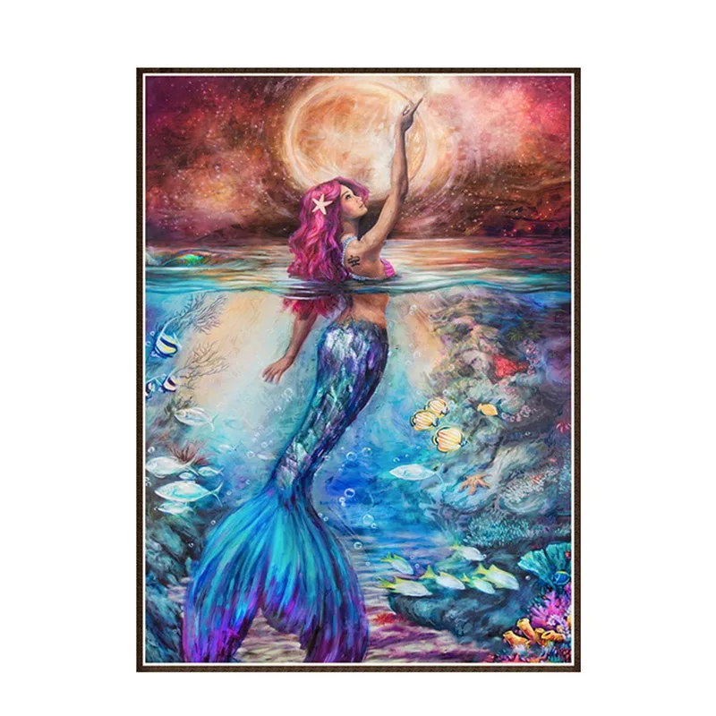 

30*40 см DIY 5D алмазов картина полный дрель со стразами картина Русалка Узор обеспечивает искусство ремесла домашнего украшения стены