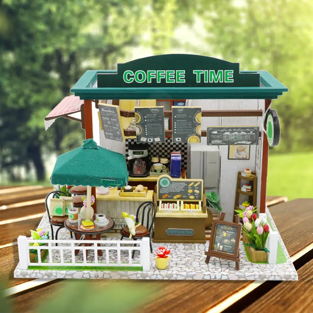 

DIY Doll House Wooden Doll Houses Miniature Dollhouse Furniture Kit Building Blocks Toys for Early Learn Children Christmas Gift
