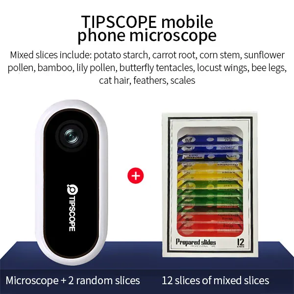 add 12slide Xiaomi Youpin TIPSCOPE мобильный телефон микроскоп, объектив с высоким разрешением, легкий и удобный, войти в микроскопический мир - Цвет: add 12slide