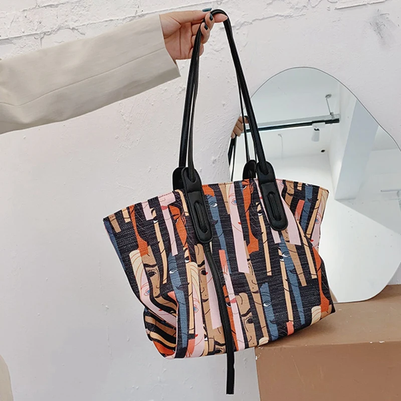 

Fashion Anime Casual Women's Shoulder Canvas Bag Student Bag Large Capacity Travel Tote Bag Shopping Eco Bag