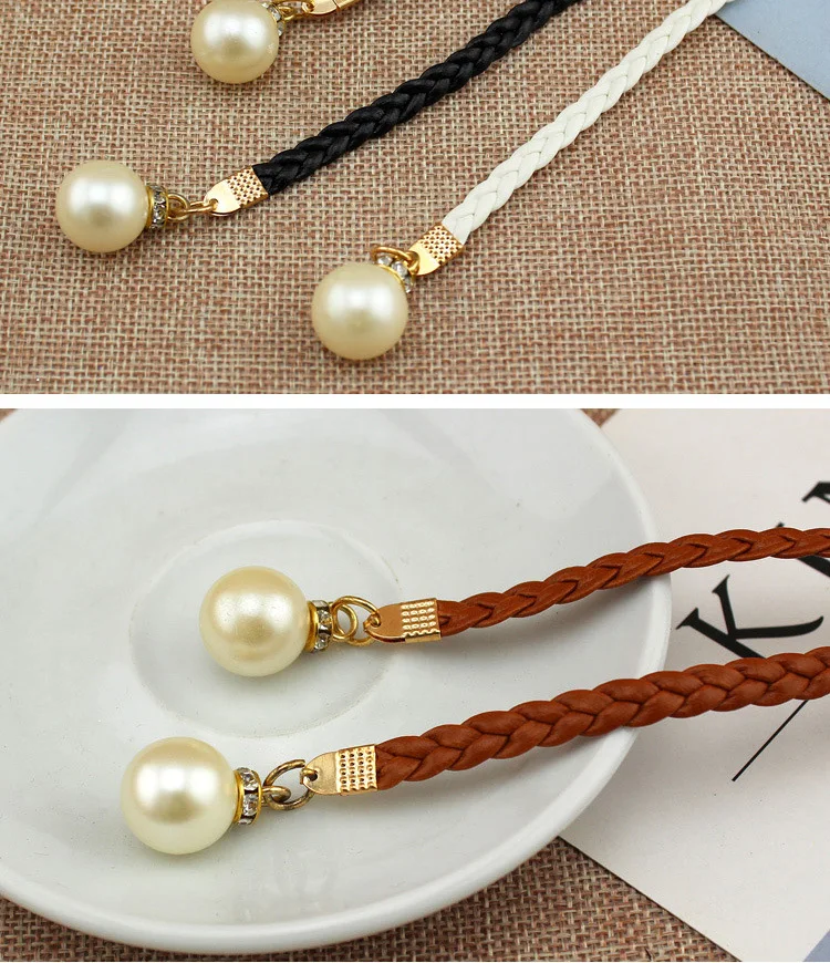 Ремень из искусственной кожи Женский плетеный пояс с узлом универсальный длиной