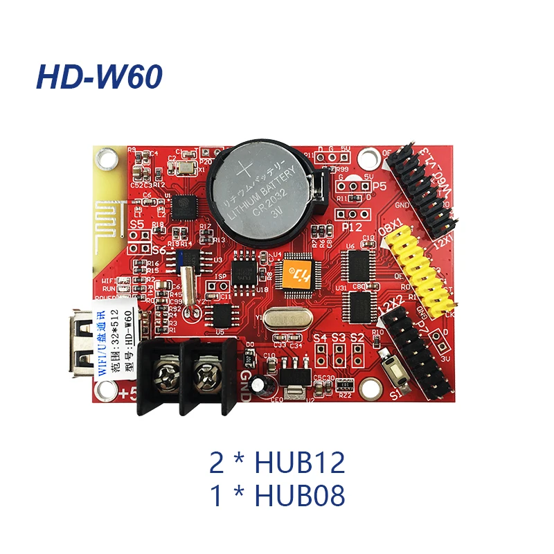 

W60 HD Wi-Fi Control Card control system Indoor and outdoor single color card double color LED display module P10 advertising
