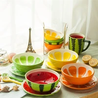 creative fruit bowl kitchen salad dessert bowl cute watermelon hand painted home fruteros de cocina ceramic tableware ed50tw