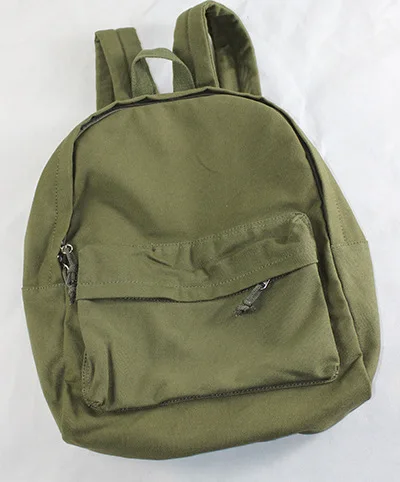 green new Корейский рюкзак, простая холщовая дорожная сумка для женщин, модный универсальный Одноцветный рюкзак, Студенческая школьная сумка на молнии - Color: green new