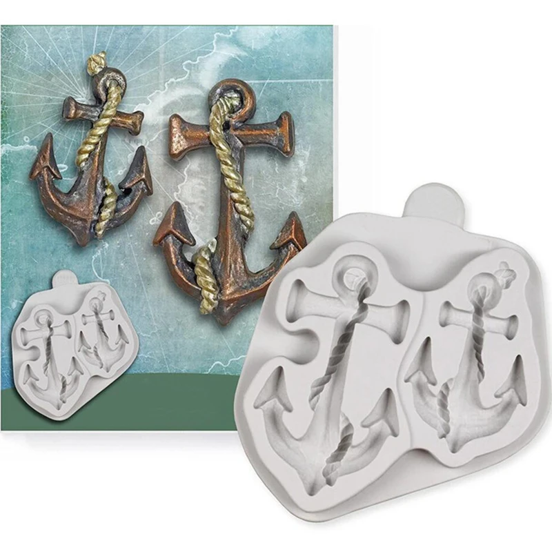 

Pirate Anchor Rudder Silicone Mold Ship Rope Fondant Cake Sugarcraft Decorating DIY Tools Pastry Chocolate Cupcake Baking Moulds