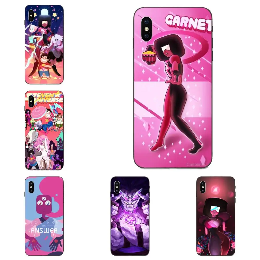 Смешной мультфильм Стивен Вселенная гранат ТПУ чехол Капа для Apple iPhone 4 4S 5 5S SE 6 6S 7 8